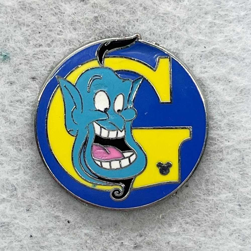 🔮 5/$25 Disney Alphabet G for Genie Aladdin Pin